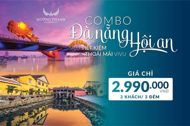 [DA NANG - HOI AN]  A 4-day & 3-night stay + Free round trip airport transfer + 02 complimentary meals ( 2 nights in Danang & 1 night in Hoi An)