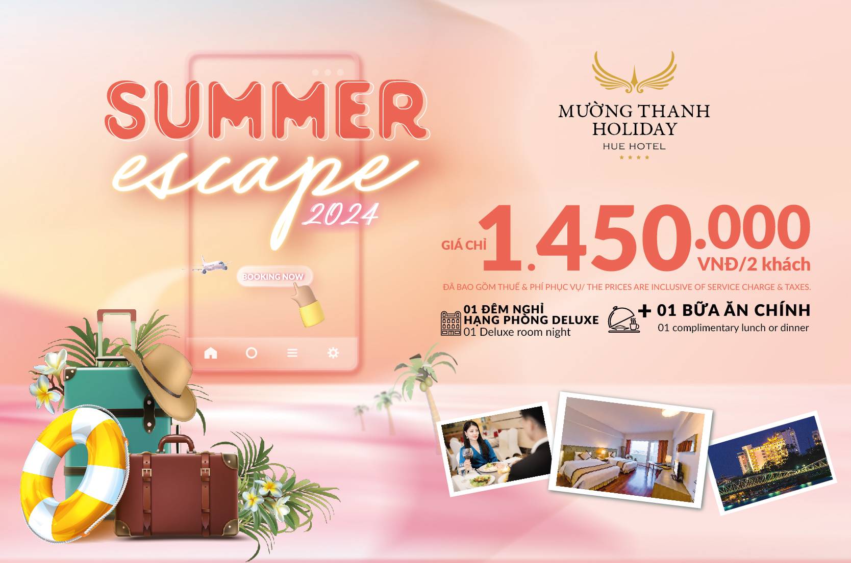 [SUMMER ESCAPE 2024 | HUẾ] A 2-day & 1-night stay + Free a meal for 02 adults and 02 children under 06 years old