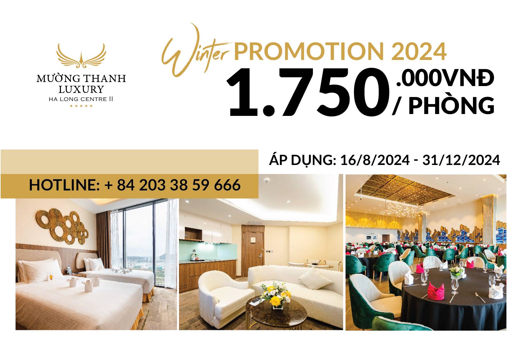 [WINTER PROMOTION 2024 | HẠ LONG] Nghỉ dưỡng 2N1Đ + 01 bữa ăn chính cho 02 người lớn và 02 trẻ em dưới 6 tuổi 