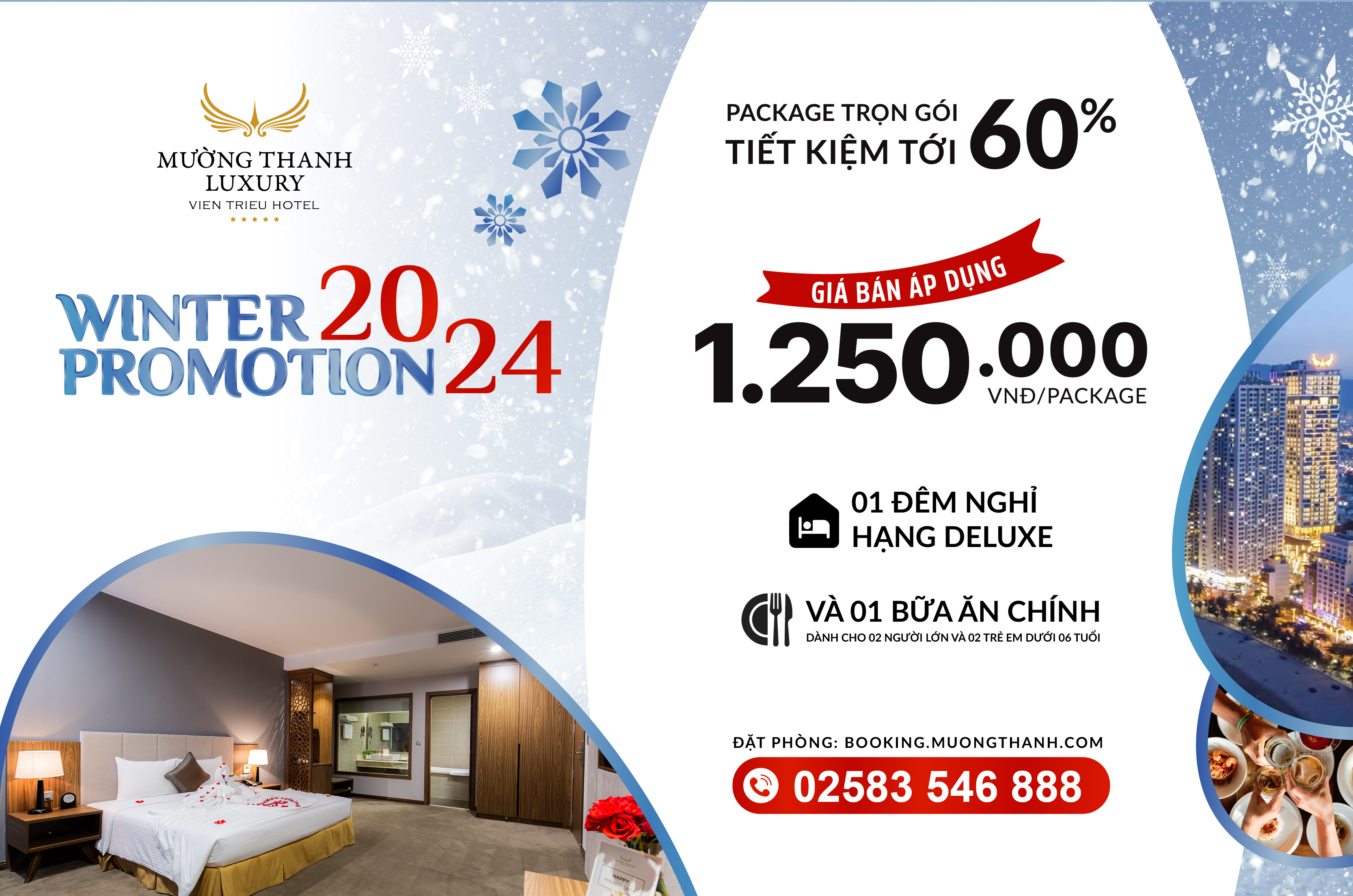 [WINTER PROMOTION | VIỄN TRIỀU/NHA TRANG] Nghỉ dưỡng 2N1Đ + 01 bữa ăn chính