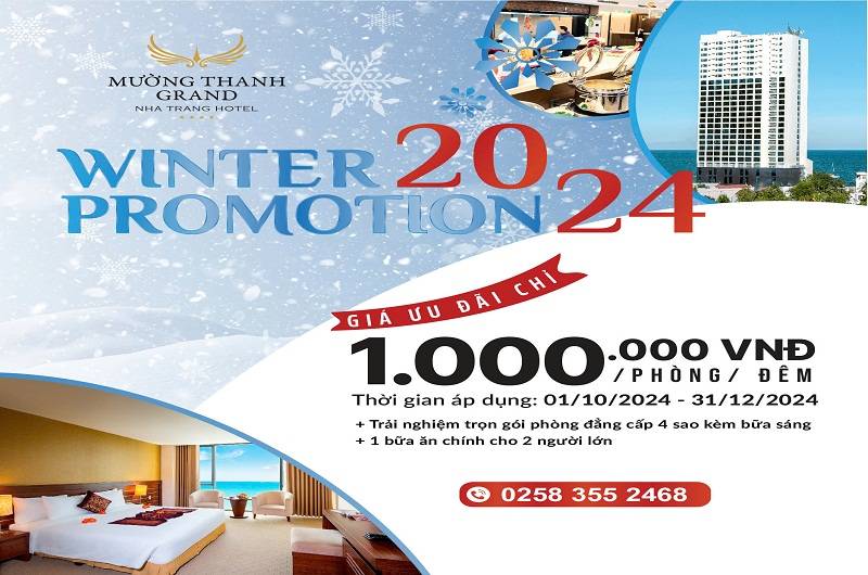 [WINTER PROMOTION | NHA TRANG] Nghỉ dưỡng 2N1Đ + Bữa ăn chính set menu cho 2 khách