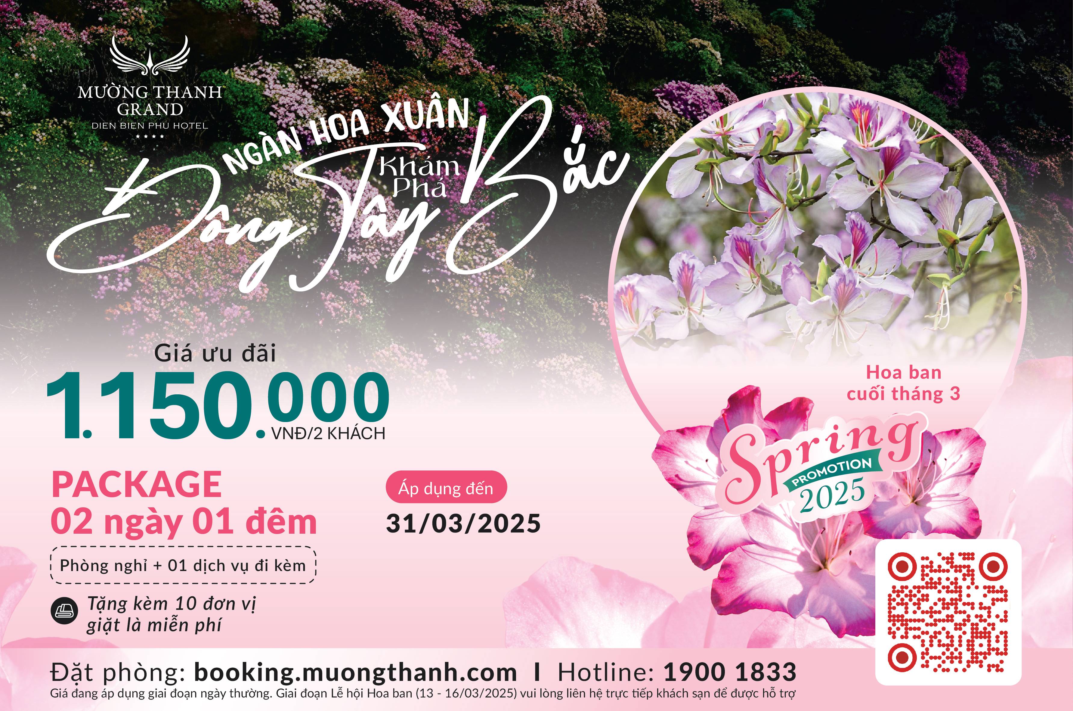 [SPRING PROMOTION | ĐIỆN BIÊN PHỦ] Nghỉ dưỡng 2N1Đ và miễn phí 10 món đồ giặt là