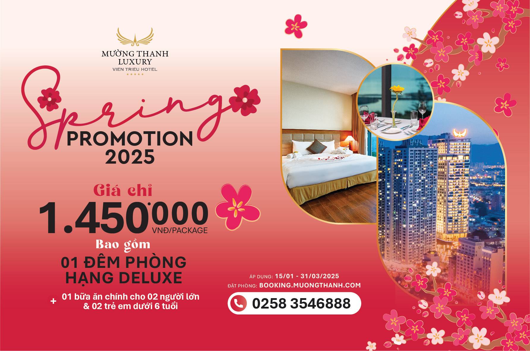 [SPRING PROMOTION | VIỄN TRIỀU/NHA TRANG] Nghỉ dưỡng 2N1Đ + 01 bữa ăn chính