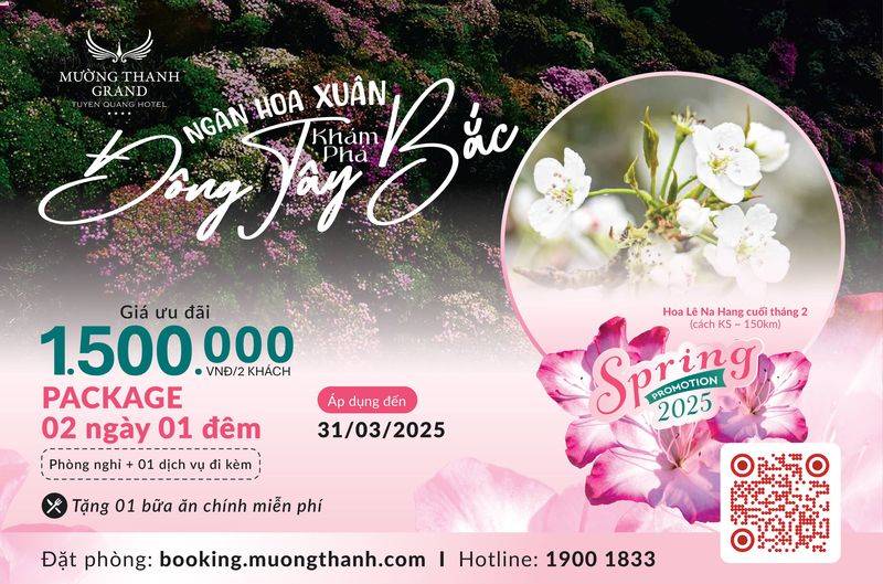 [SPRING PROMOTION - TUYÊN QUANG] Nghỉ dưỡng 2N1Đ + 1 bữa ăn chính cho 2 người lớn và 2 bé dưới 6 tuổi