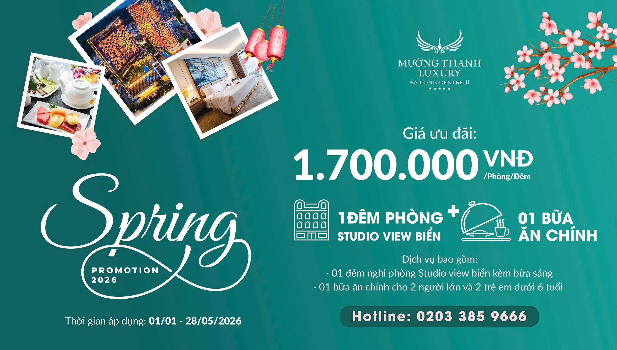 [SPECIAL PROMOTION  HALONG]  A 2-day & 1-night stay + Free a meal for 02 adults and 02 children under 06 years old